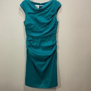 Suzi Chin for Maggy Boutique midi dress aqua color‎